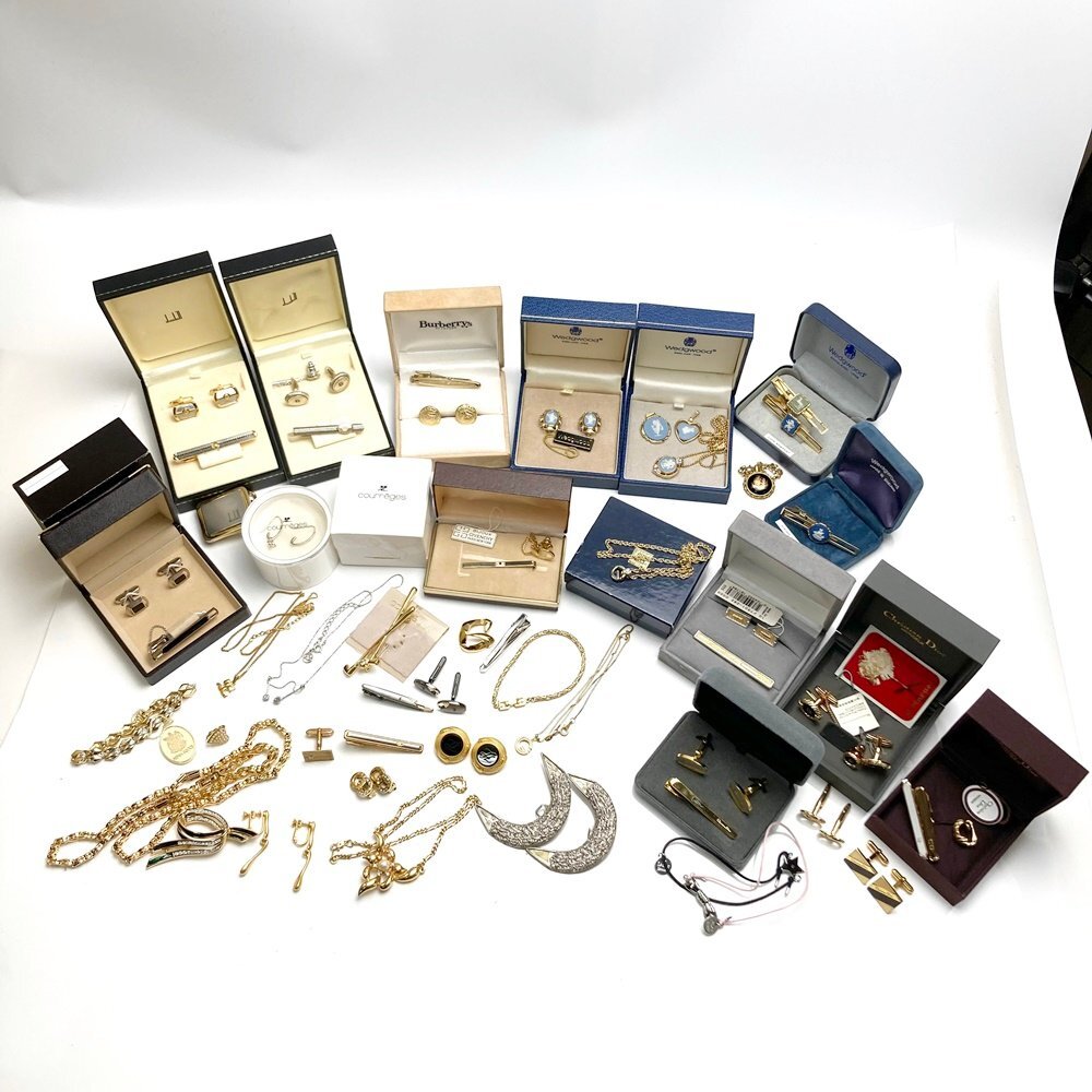 rm) 1円スタート! Dior ジバンシイ クレージュ ウェッジウッド ダンヒル 等 ネックレス イヤリング アクセサリー まとめて ※中古 保管品拍卖