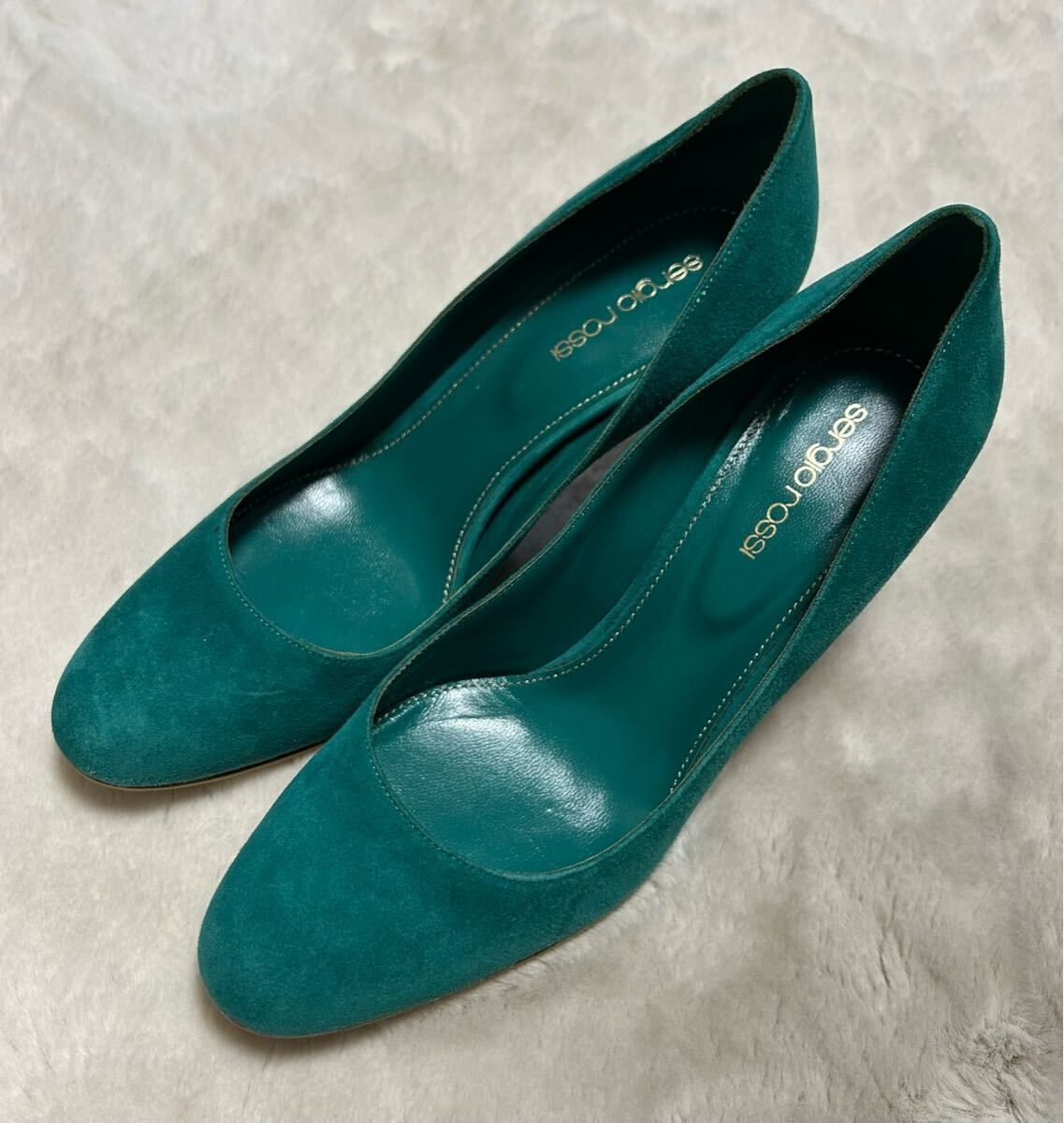 Sergio Rossi/セルジオロッシ/パンプス/size37.5/グリーン/スエード拍卖