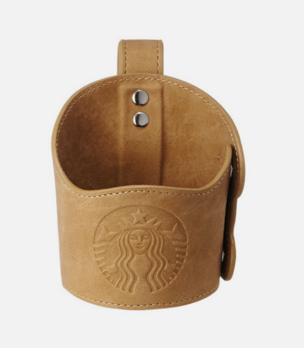 新品【韓国スターバックス】限定 サイレン レザースリーブ カップホルダー スエード ヌバックレザー キャメル ブラウン 日本未発売 レア拍卖