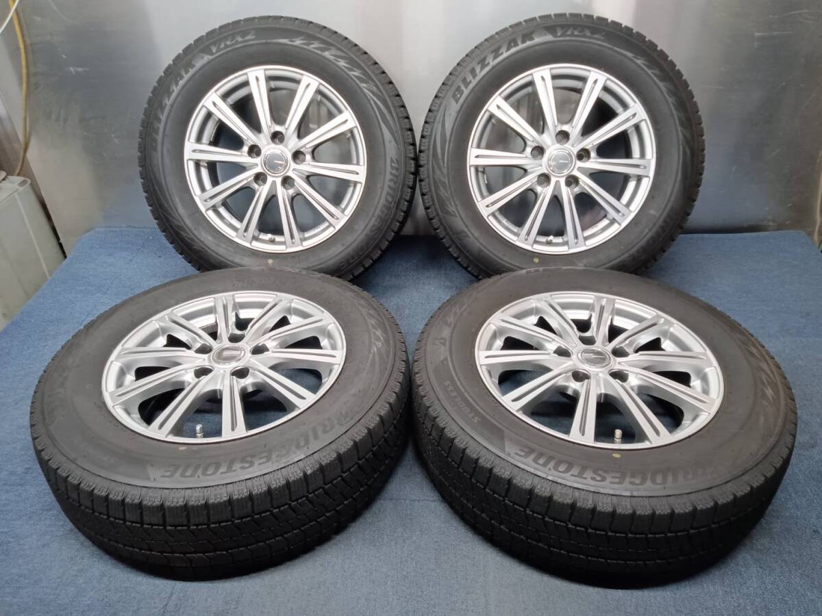 ★7.5分山★21年製★ ブリヂストンVRX2 215/65R16 トヨタ純正ナット用社外 16×6.5J +38 5H-114.3 スタッドレス ヴェルファイア等 C279拍卖