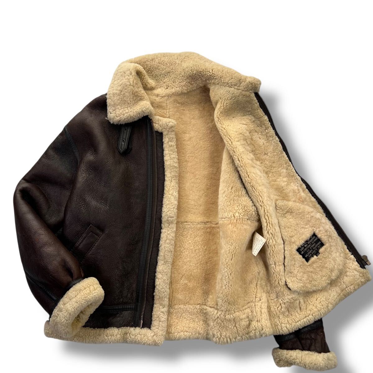 90's AIR FORCE JKT U.S. ARMY STYLE I B-3 フライトジャケット 本革 羊革 ムートンジャケット レザージャケット ミリタリー拍卖