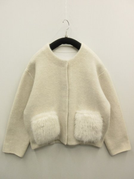 アプワイザーリッシェ★定価¥28600(税込)★ポケファー ニット ジャケット サイズ1★Apweiser-Riche拍卖