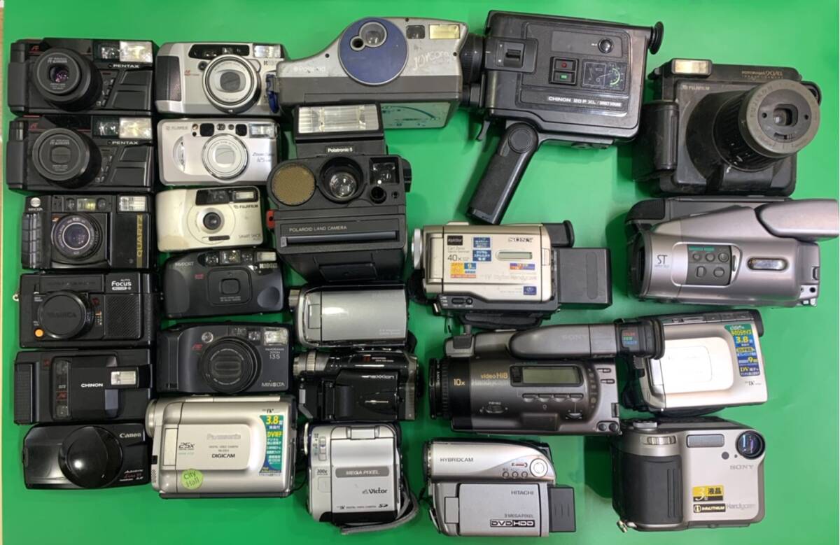 コンパクトカメラ ポラロイドカメラ ビデオカメラ まとめ 25台 フジフィルム ペンタックス 他 動作等未確認 ジャンク品拍卖