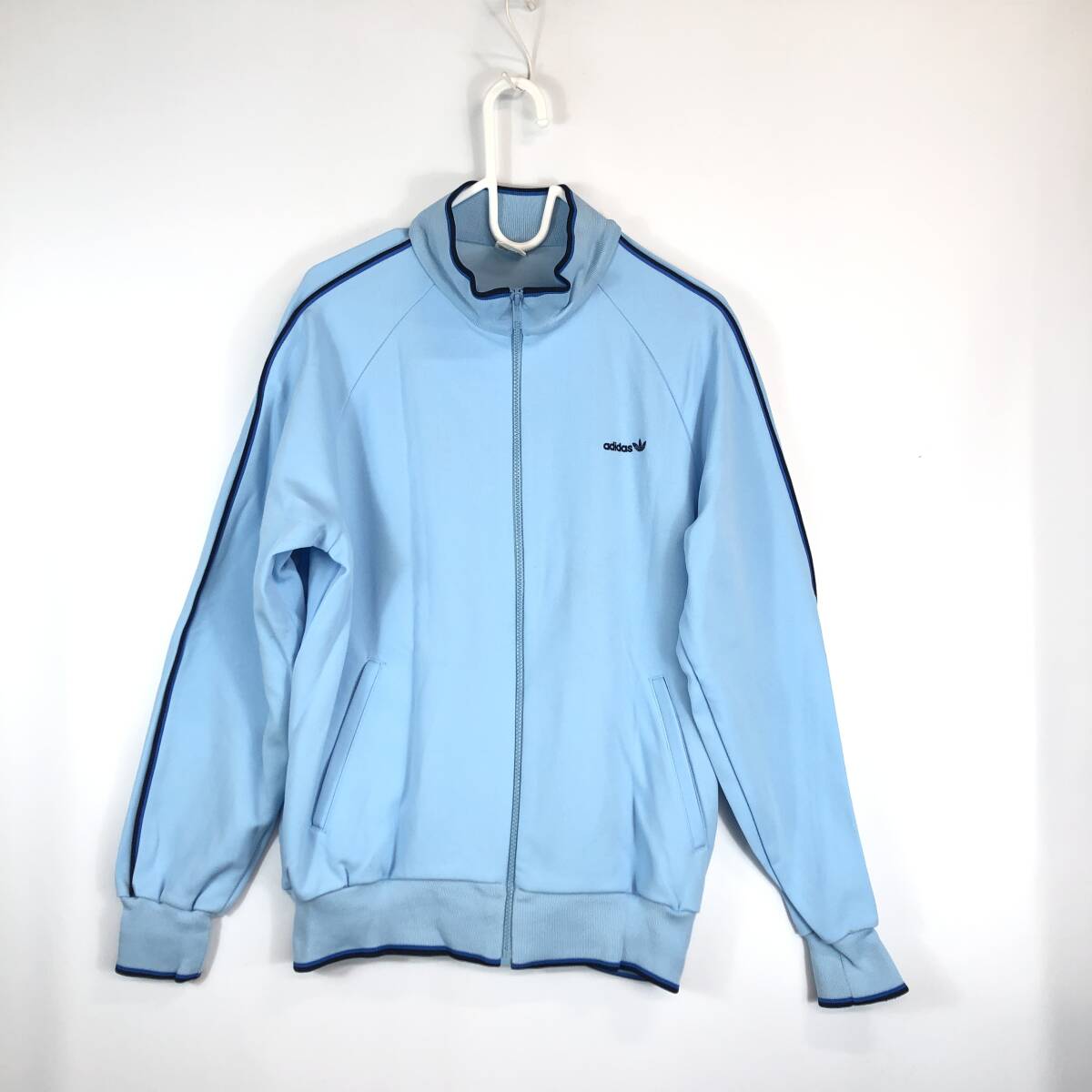 70s 80s デサントアディダス adidas トラックジャケット ジャージ Lサイズ ATS-74 水色拍卖