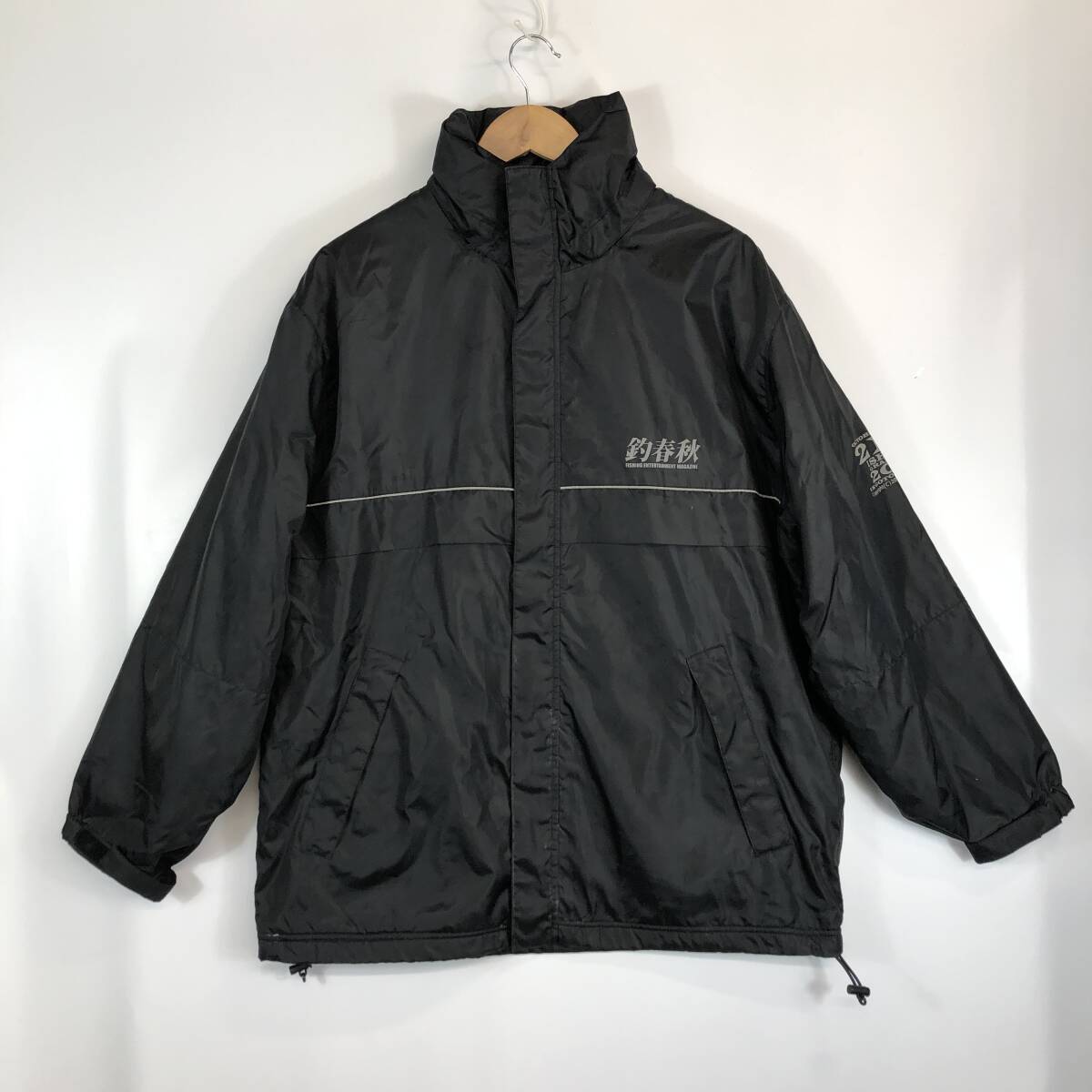 石鯛倶楽部 釣春秋 ナイロンジャケット ブラック Mサイズ 裏フリース拍卖