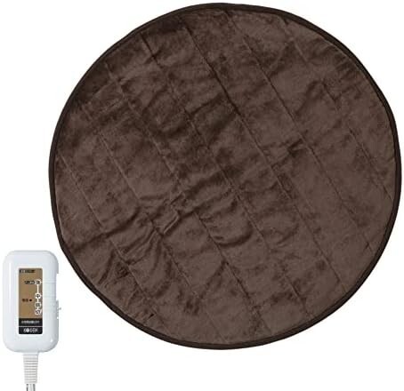 広電(KODEN)ホットマット らく寝ぼう 80×80cm 円形 ブラウン フランネル 洗える ダニ退治 8hOFF 室温センサー付 温度調節 CWR080G-B拍卖