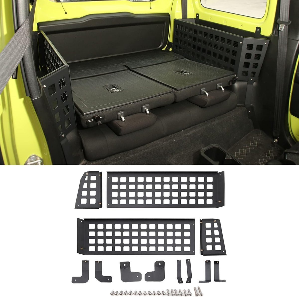 新型スズキジムニーJB64/JB74(2019+)用 アルミ合金製トランク拡張棚 大容量耐重収納ラック拍卖
