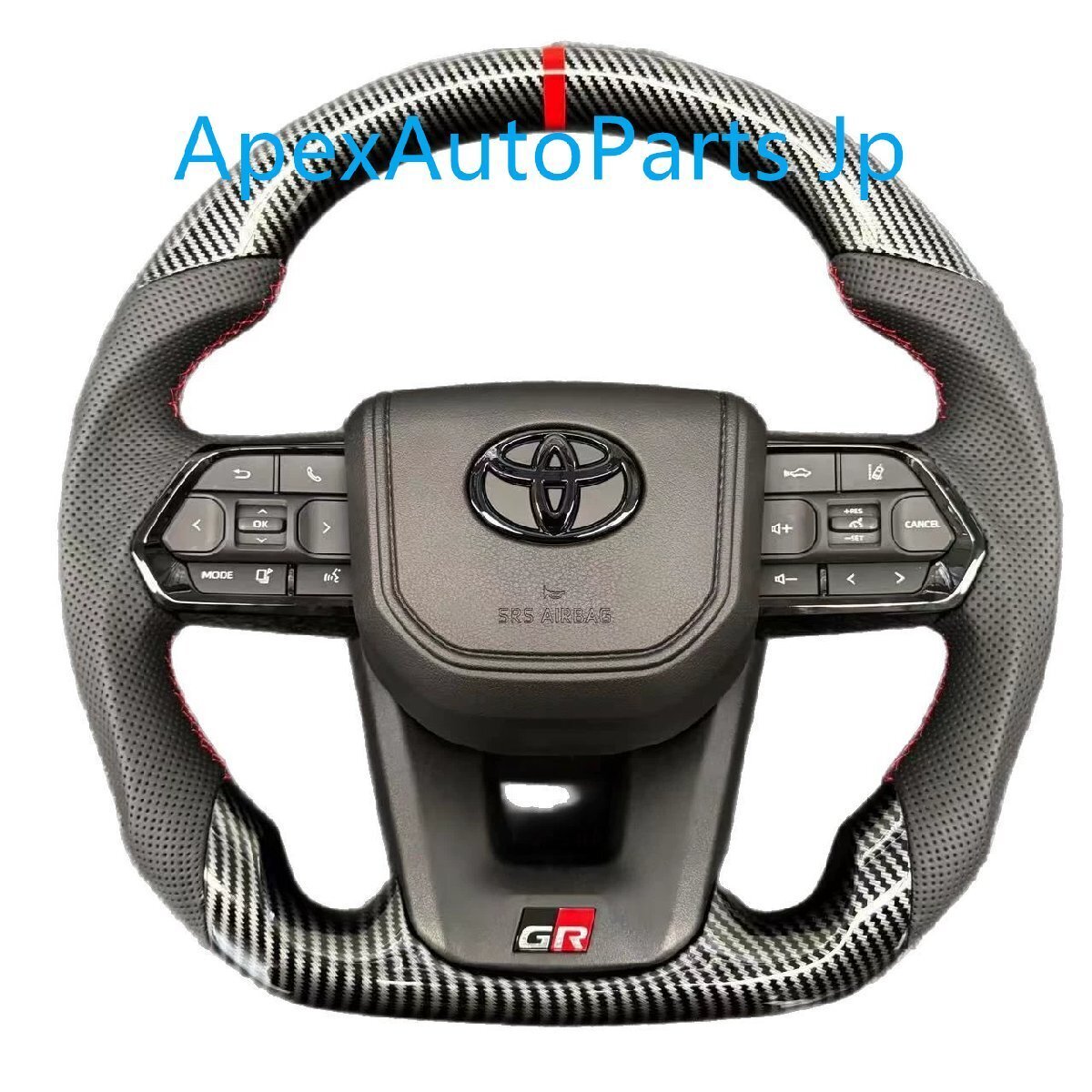 トヨタ カーボン調ステアリング(LC/アルファード80系/ハイラックス/ランドクルーザー/クラウン対応)拍卖