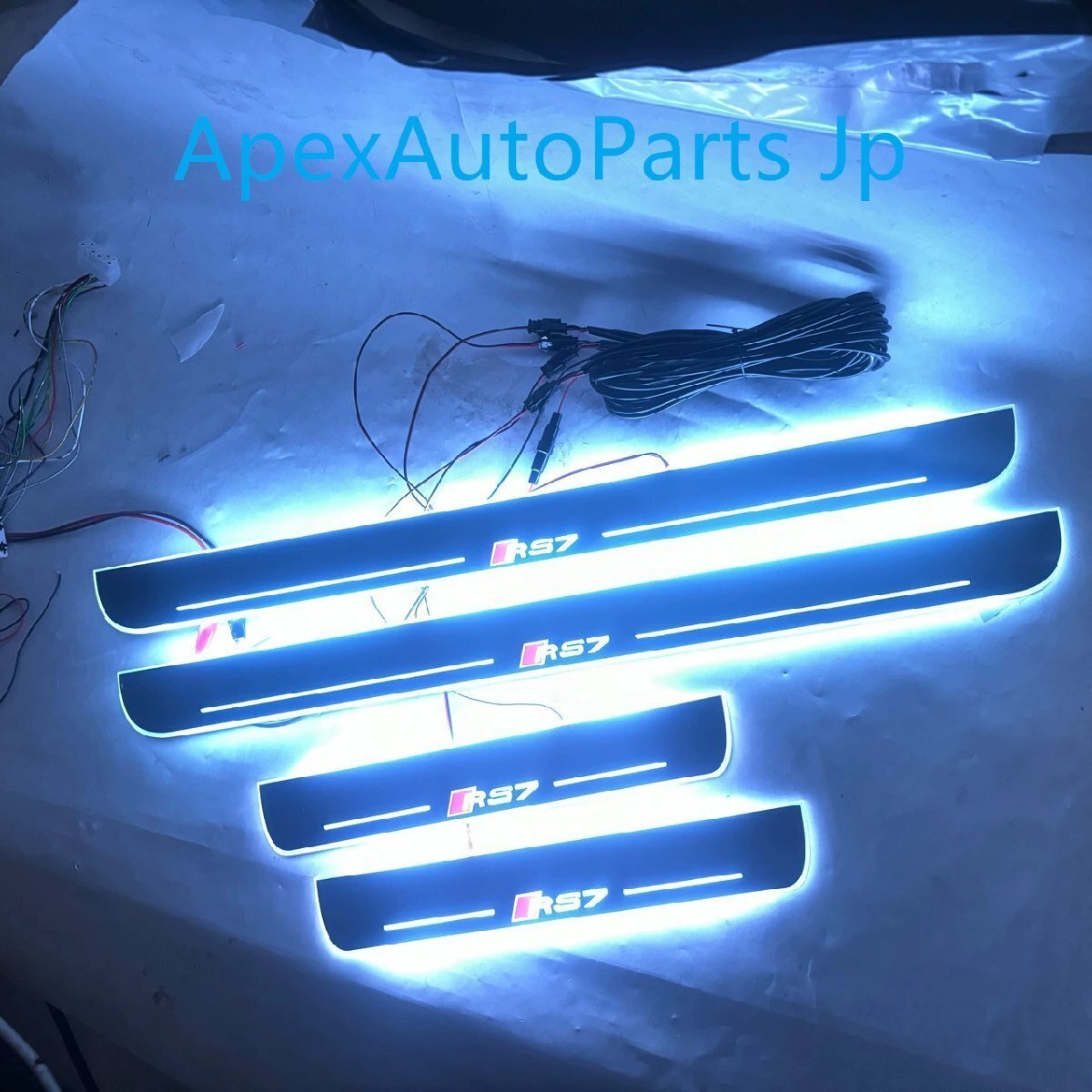 アウディA7 S7 ウェルカムステップ LEDライト付き フルカラー ダイナミック シルプレート RS7 用 チューニング拍卖