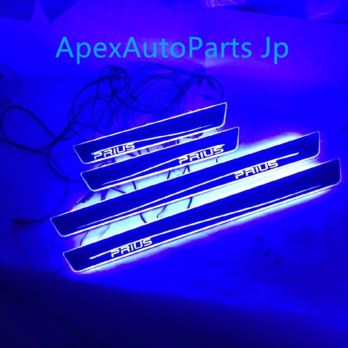 トヨタプリウス50専用LEDイルミネーションサイルステップ ドアステップ 4Pセット拍卖