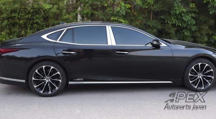 レクサス LS500h 2018-2022 ウィンドウ ストラップ トリム ブライトストリップ シルバー 6P拍卖