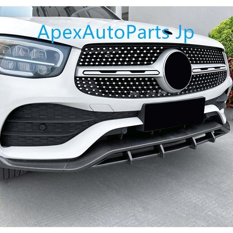 スポーティ全開♪ ベンツ カーボン ルック フロントバンパー リップ スポイラー X253 GLC220d GLC300 GLC350e GLC43 SUV拍卖