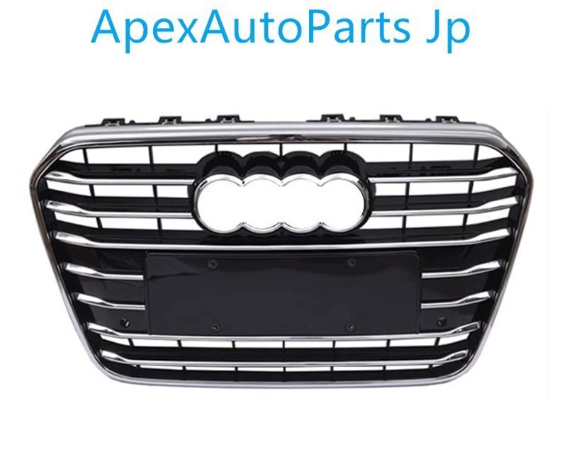 2012-2015 アウディA6 C7 フロントグリル バンパーエアインテーク ベンチレーションメッシュ エンブレム付き拍卖