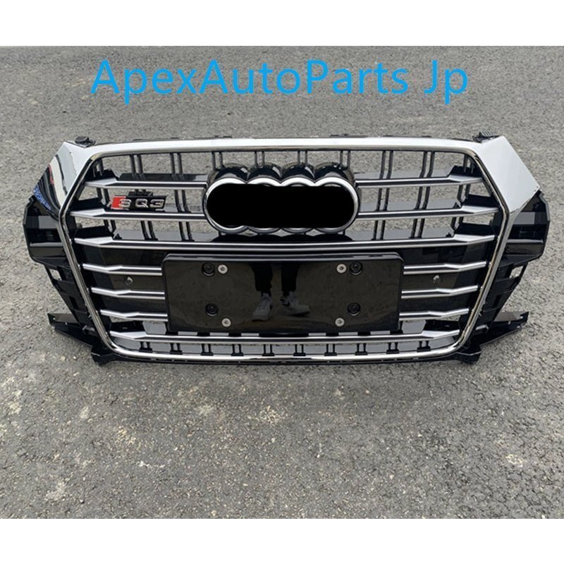 アウディQ3用 SQ3スタイル フロントグリル 2016-2018年モデル フロントバンパーグリル ラジエーターカバー エンブレム付き拍卖