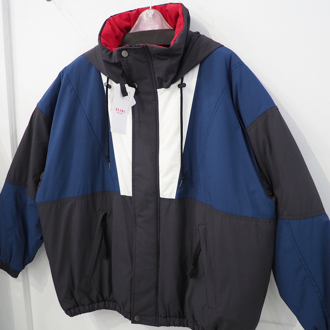 新品 定価18700円 ビームス x ジェリー 切替 中綿 ジャケット スミクロ 黒 ブルー 青 メンズ S M L BEAMS HEART GERRY 90s 短丈 ブルゾン拍卖