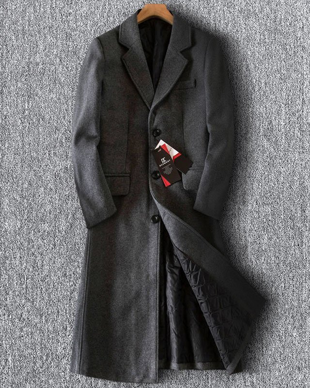 高級 逸品 DCKMANY 新品 ウールコート メンズ 中綿 チェスターコート 防寒 膝下 秋冬 紳士 ステンカラーコート ロングコート 灰 T9010-3XL拍卖