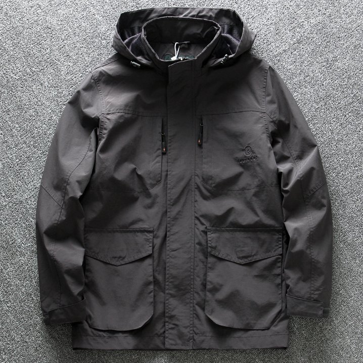 新品 マウンテンパーカー メンズ ウィンドブレーカー ジャケット 春秋 薄手 カジュアル 防風 撥水 ライトアウター マンパ/グレーT6137-3XL拍卖