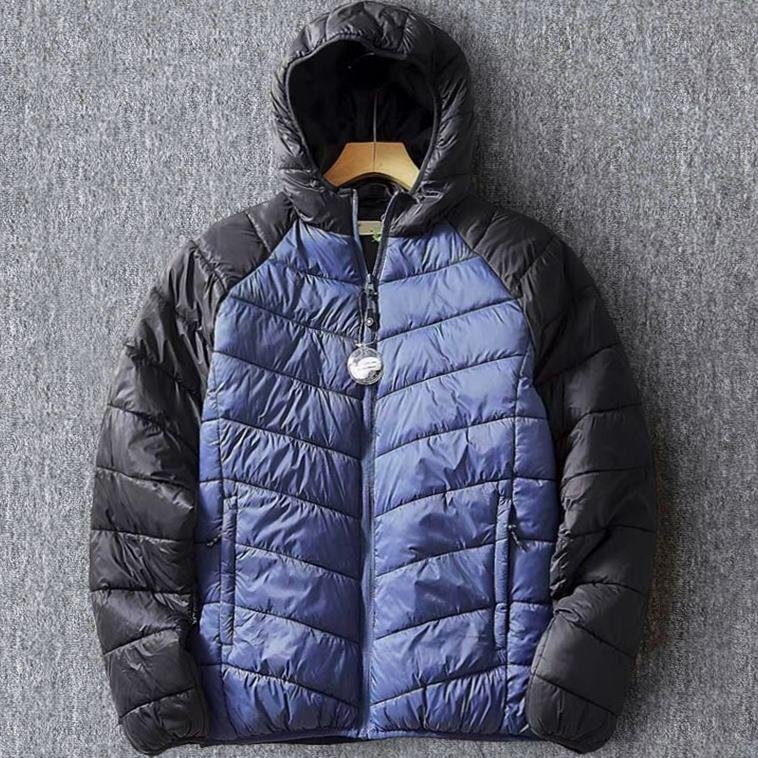 欧米発送 国内未販売 新品 メンズ 中綿 ジャケット フード付き 防風 防水 配色 ラグラン袖 軽くて暖かい キルティングコート /T7121-L拍卖