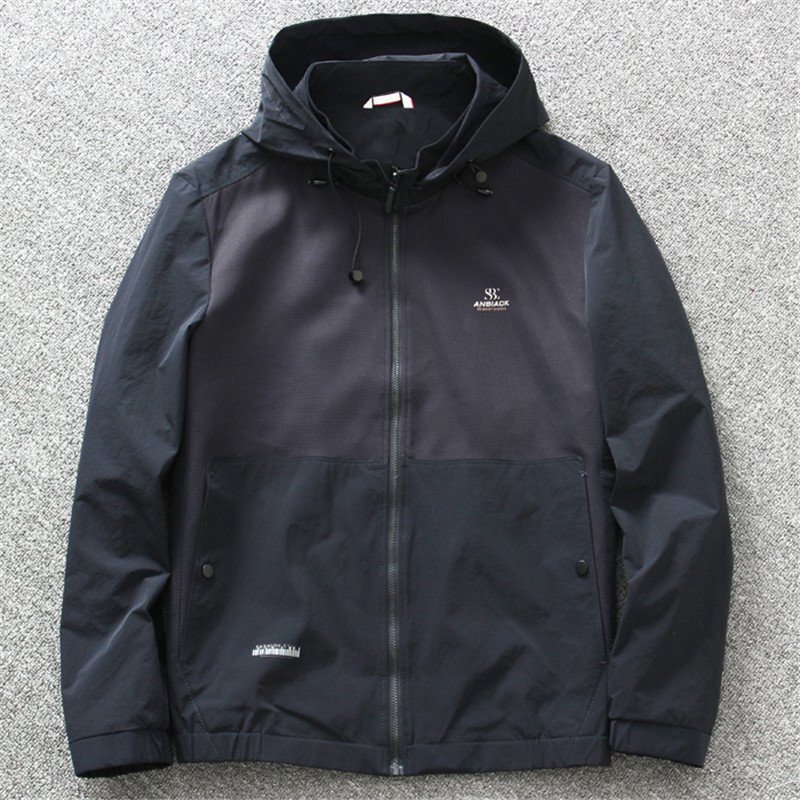 新品 アウター メンズ マウンテンパーカー ウィンドブレーカー ジャケット 春秋 薄 撥水 ライトアウター アウトドアジャケット/紺T6139-L拍卖