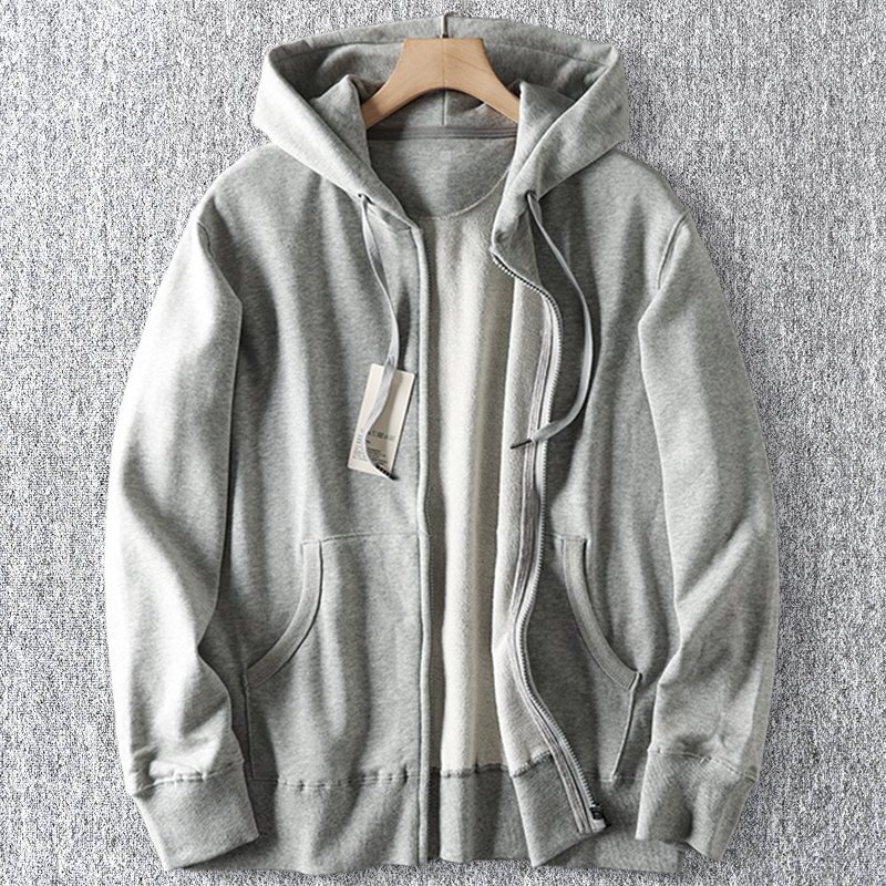 新品 パイルニット ジャケット フード付き アウター 綿 春秋 メンズ カジュアル ジップアップパーカー ジップアップ ブルゾン 灰 T6121-L拍卖