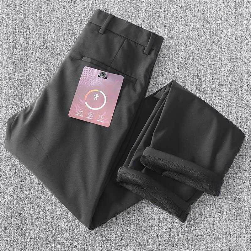 新品 テーパードパンツ 裏起毛 メンズスラックス 秋冬 厚手 防寒 ビジネス 紳士 スリムフィット ストレッチ ノーアイロン 黒 T4161-XL拍卖