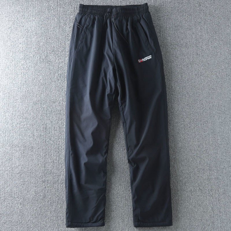 新品 アウトドア系 裏起毛 パンツ 防風 撥水 メンズ スラックス ジッパーポケット冬用 ウエストゴム 厚手 -10℃耐 極寒地 濃紺 T6203-L拍卖