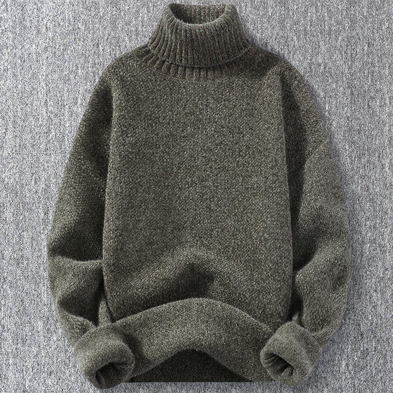 新品 DCKMANY カシミヤウール混 セーター リブニット タートルネック 編み メンズ 秋冬 暖かい 厚手 プルオーバーニット 緑 T5187-L拍卖