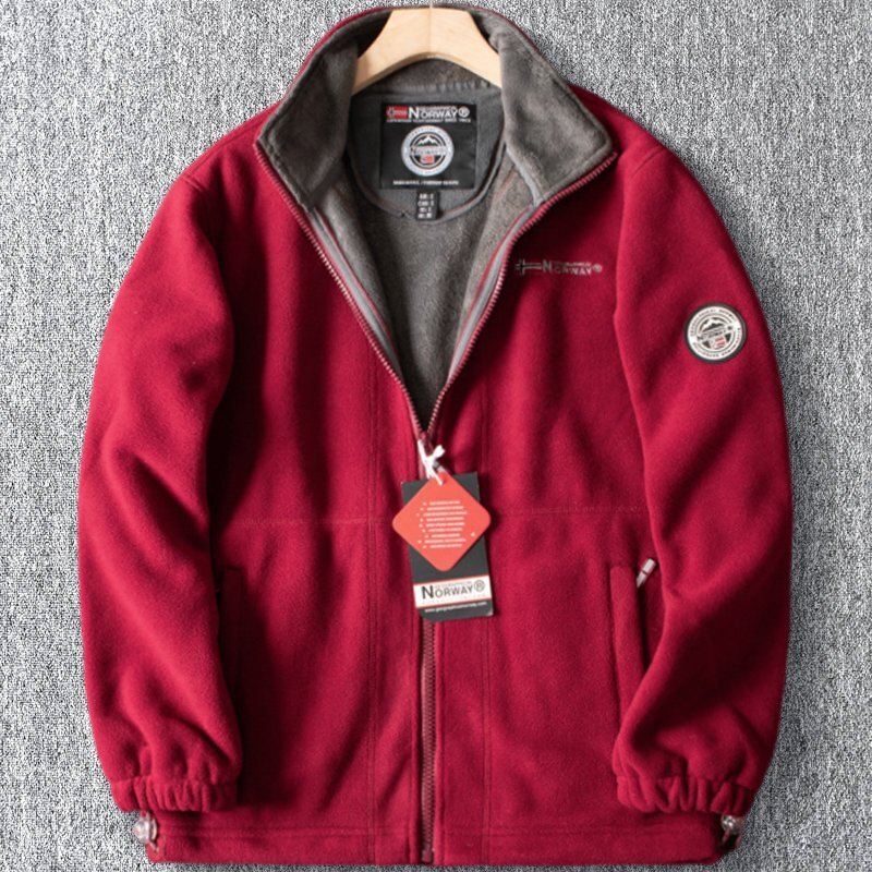 新品 欧米サイズ ジャケット デザイナーズ フリース 暖かさ 裏ボア 厚手 防寒 メンズ シェニール 秋冬 ブルゾン アウター 赤 T5168-3XL拍卖