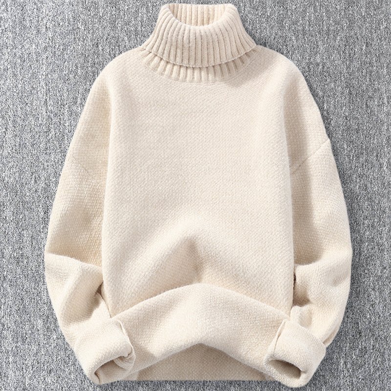 新品 DCKMANY カシミヤウール混 セーター リブニット タートルネック 編み メンズ 秋冬 暖かい 厚手 プルオーバーニット 生成り T5186-XL拍卖