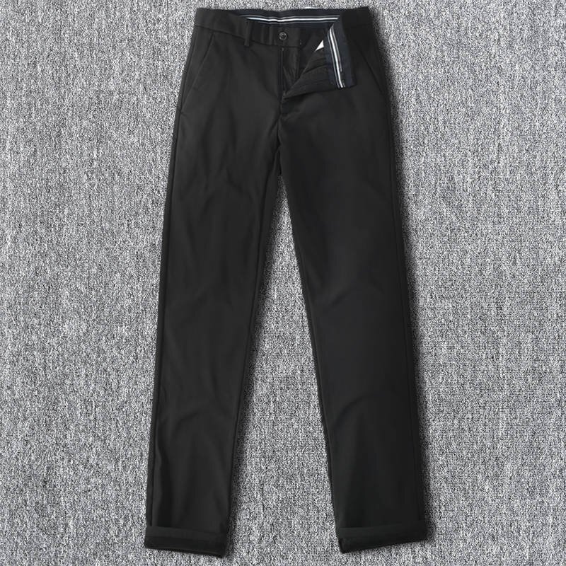 極暖快適 国内未販売 新品 メンズ スラックス ウール混 形態安定 裏起毛 厚手 蓄熱 保温 ストレッチ スリムストレートパンツ 黒 T4103-2XL拍卖