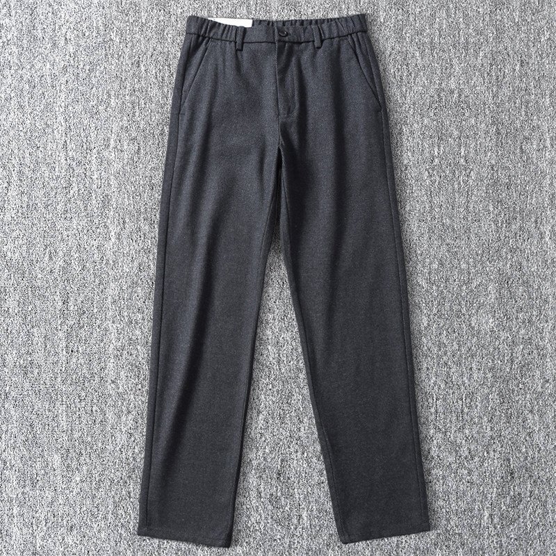 新品 ウール混パンツ テーパードパンツ メンズスラックス 秋冬 厚手 防寒 ゴムウエスト ノーアイロン ビジネス 紳士 長ズボン 黒 T6145-XL拍卖