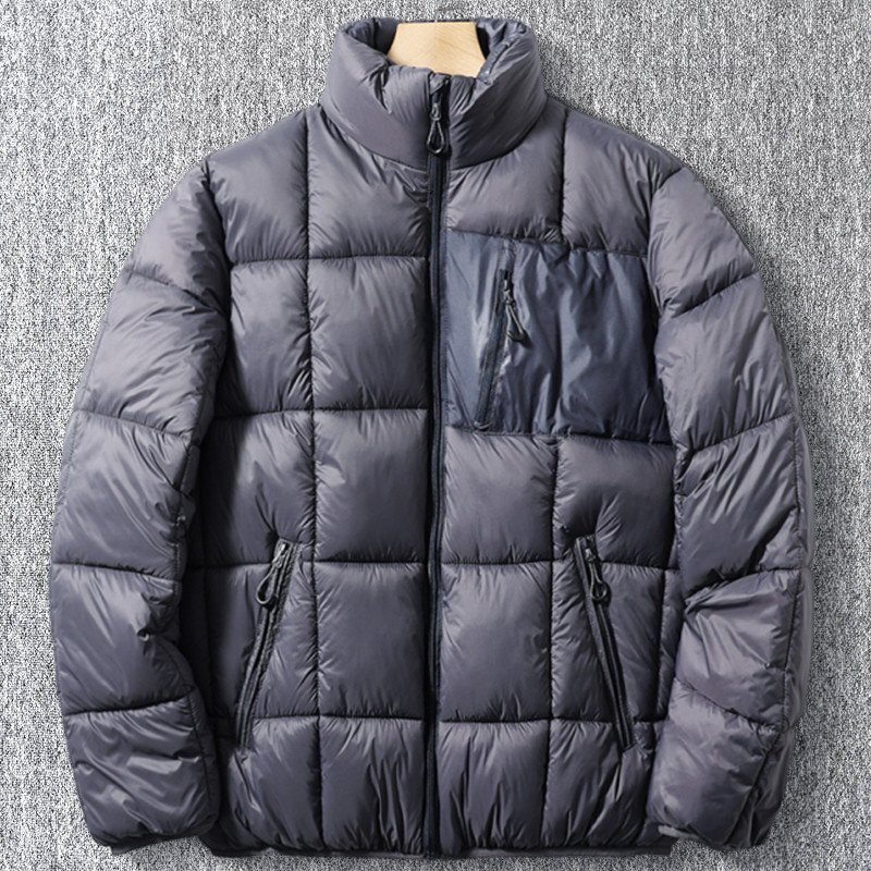 新品 欧米サイズ 中綿ジャケット 冬服 厚手 防寒 秋冬 キルティングジャケット メンズ スタンドカラー 撥水 防風 アウター 灰青 T1090-3XL拍卖