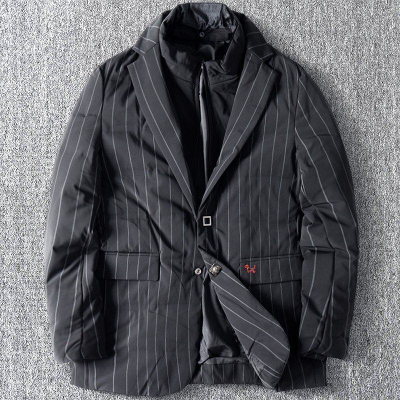 新品DCKMANY ダウンジャケット メンズ ダウン テーラードジャケット ダウン90% 厚手 極暖 撥水 秋冬 襟取り外し可能 ブレザー 黒 T8154-XL拍卖