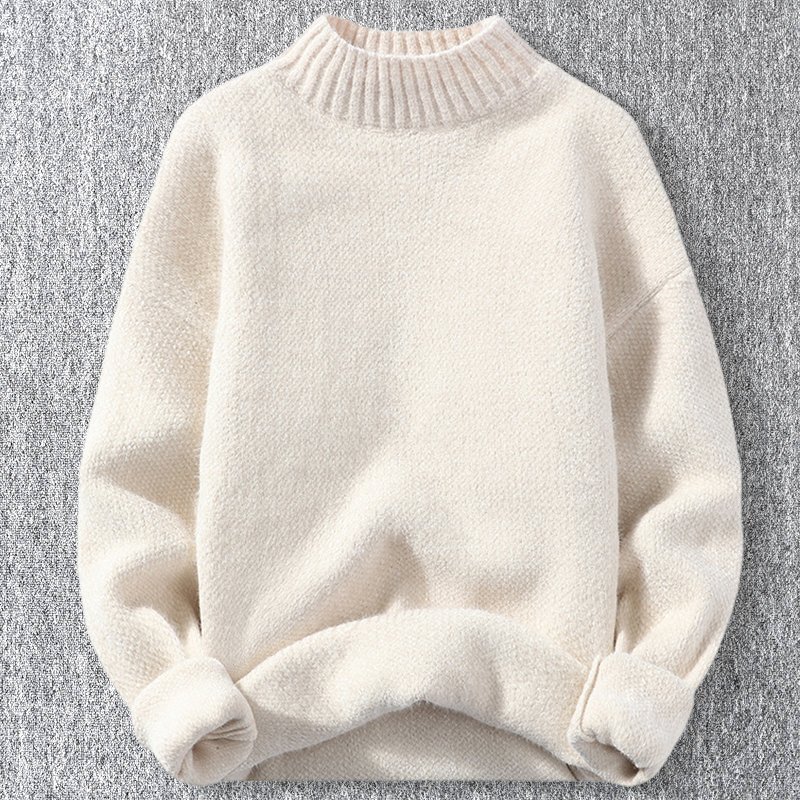 新品 DCKMANY カシミヤウール混 セーター リブニット ハイネックニット 編み メンズ 秋冬 暖かい 厚手 プルオーバーニット 生成り T5180-M拍卖