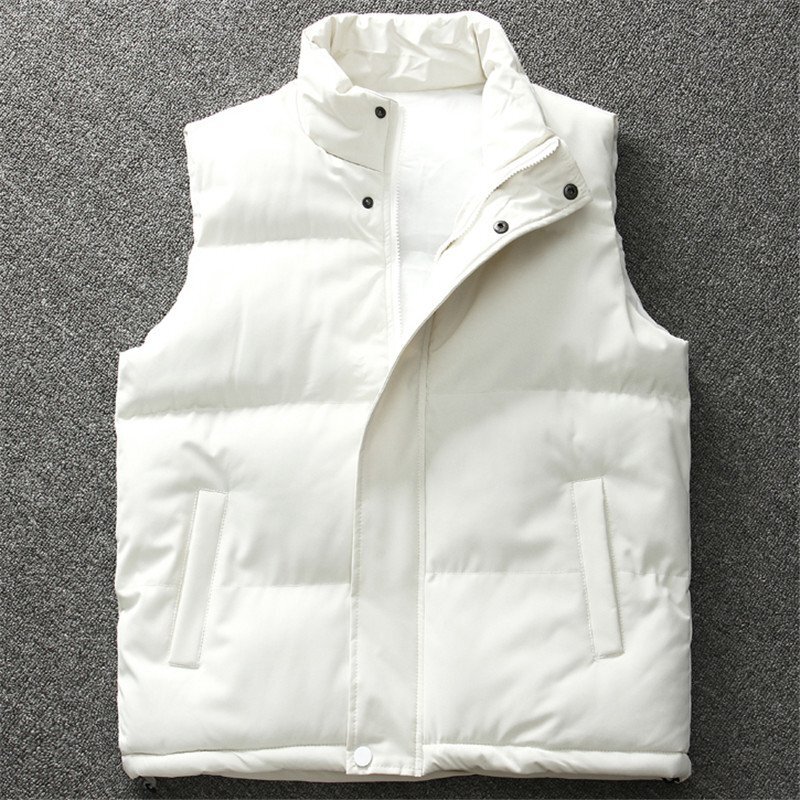 大きいサイズ 新品 キルティング ベスト 中綿入り ベスト メンズ 秋冬 厚手 防寒 撥水 冬服 暖かい ノースリーブ ジャケット 白 T5010-XL拍卖