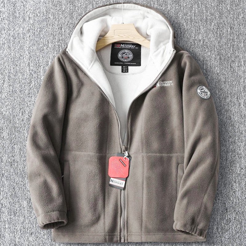 新品 フリース ジャケット デザイナーズ フード付き ブルゾン 暖かさ 裏ボア 厚手 メンズ 秋冬 フードブルゾン アウター カーキ T7164-2XL拍卖