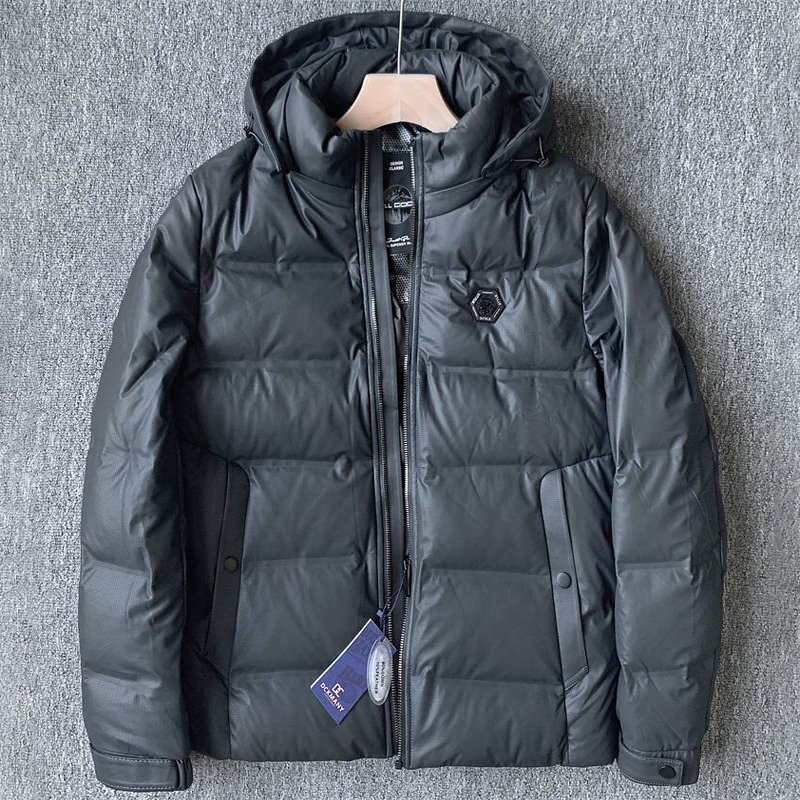 新品 DCKMANY ダウンジャケット スタンドカラー フード取り外し可能 防風 撥水 厚手 冬服 保温 メンズ ダウンアウター 濃灰 E509-2XL拍卖