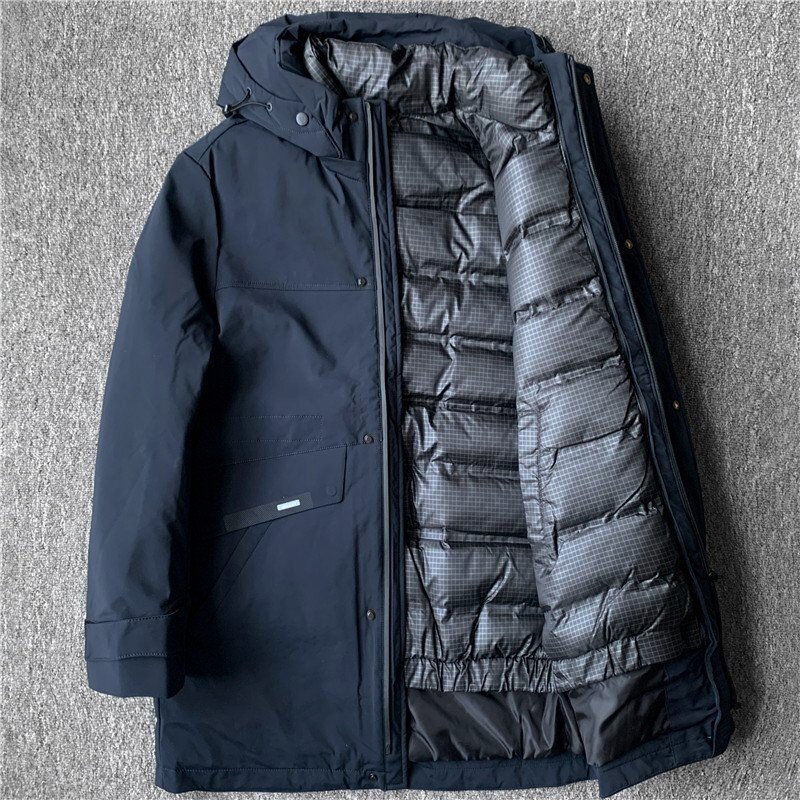 新品 DCKMANY ダウンジャケット ミドル丈 キルティング フーディー 極地防寒 防風 撥水 厚手 冬服 秋冬 メンズ ダウンコート 濃紺 E503-4XL拍卖