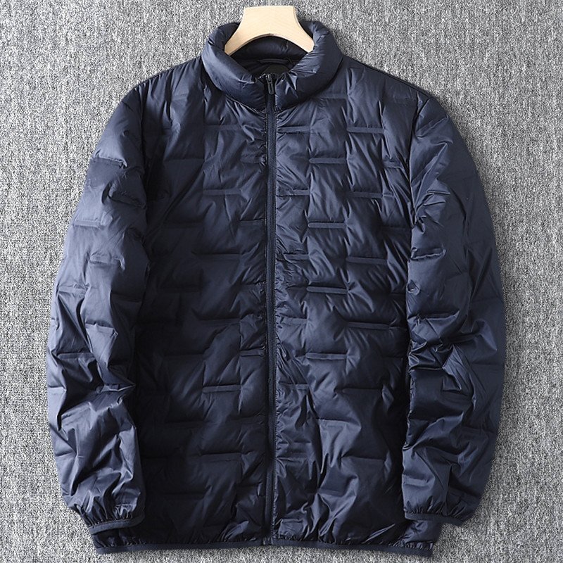 新品 ダウンジャケット 極暖 ダウン90% スタンドカラー 防風 冬服 厚手 撥水 キルティング メンズダックダウンジャケット 紺 T1080-2XL拍卖