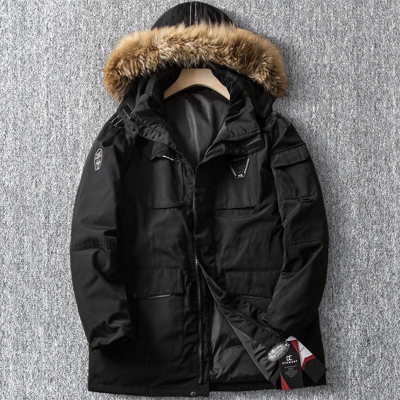 新品 DCKMANY ダウンジャケット スタンドカラー ハイネック ファー付きフード 厚手 冬服 防寒 メンズ アウター ベンチコート 黒 E884-3XL拍卖