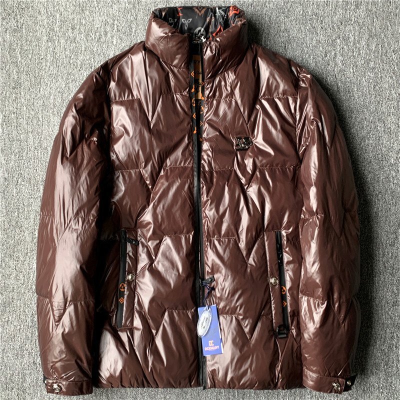 上品 国内未販売 DCKMANY 新品 メンズ ダウンジャケット ストリートブランド ダウン90% 冬服 厚手 撥水 軽量 ダウンコート 茶 T9507-XL拍卖