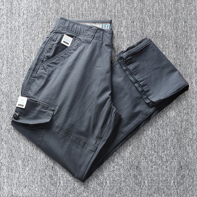 新品 イージー パンツ メンズ カーゴパンツ 登山 アウトドア 速乾 春秋 軽量 ウエストゴム 薄手 ストレッチ スラックス 青灰 T7118-L拍卖