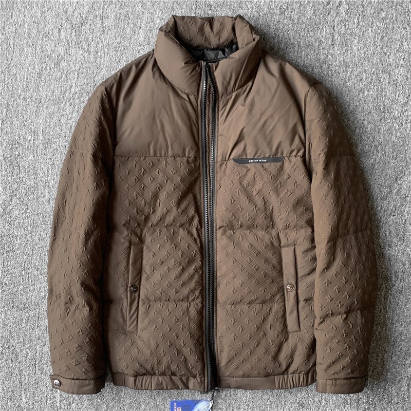 新品 DCKMANY 上品 メンズダウンジャケット 軽量 暖かい ダウン90% 超防寒 立ち襟 防風 エンボス加工 アウター ブラウン C9819-3XL拍卖