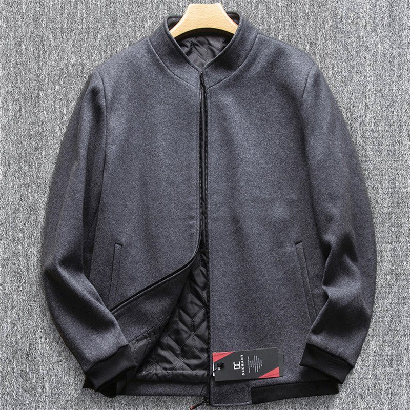 新品 DCKMANY ウール混 中綿ジャケット 毛織 防寒 ツイード風 メンズ スタンドカラー アウター 秋冬 厚手 ビジネス 灰 T9037-4XL拍卖