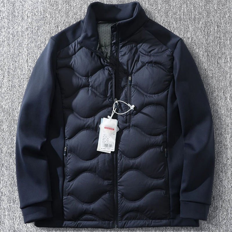 新品 DCKMANY ダウンジャケット ゴルフ スタンドカラー 切り替え 秋 冬 撥水 シームレスダウン 保温 メンズ ダウンアウター 紺 T1390-2XL拍卖