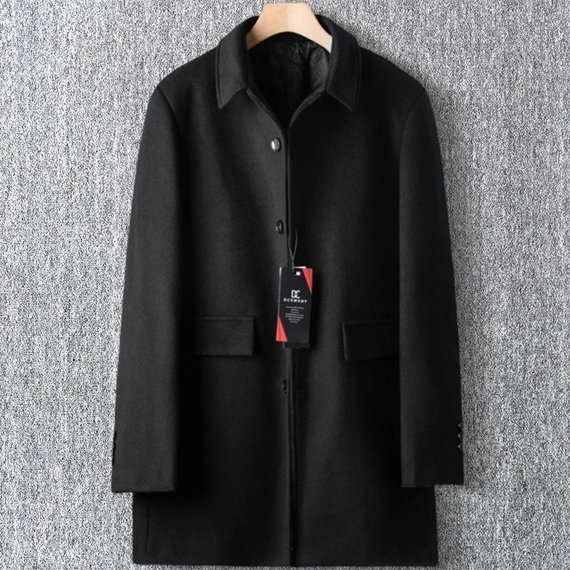 上級 新品 DCKMANY ウール混 ショートコート 保温 メンズ 秋冬 紳士 厚手 WOOL 防寒 ミドルコート アウター 中綿ジャケット 黒 T8335-2XL拍卖