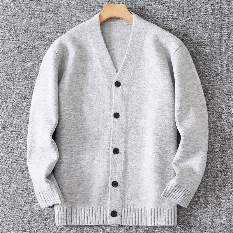 人気推薦 新品 EU製 国内未販売 ウール メンズ カーディガン 厚手 ニット セーター 暖かさ ウール カーディガン アウター 灰 T7101-2XL程度拍卖