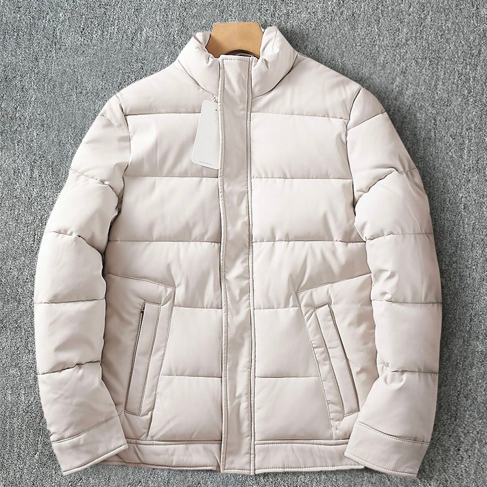 欧米サイズ 新品 中綿ジャケット メンズ 厚手 立ち襟 防風 撥水 防汚 防寒 冬服 キルティング ジャケット 秋冬 アイボリー T6005-4XL拍卖