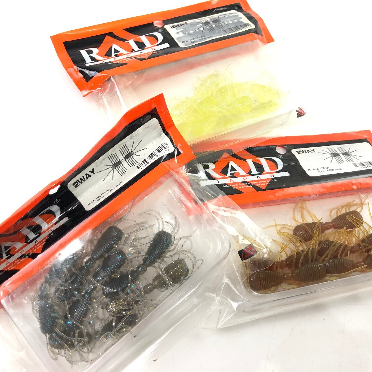 レイドジャパン 2ウェイ 3袋セット | RAID JAPAN 2WAY バス釣り ワーム Worm ソフトルアー 人気 BassFishingWorm F649拍卖
