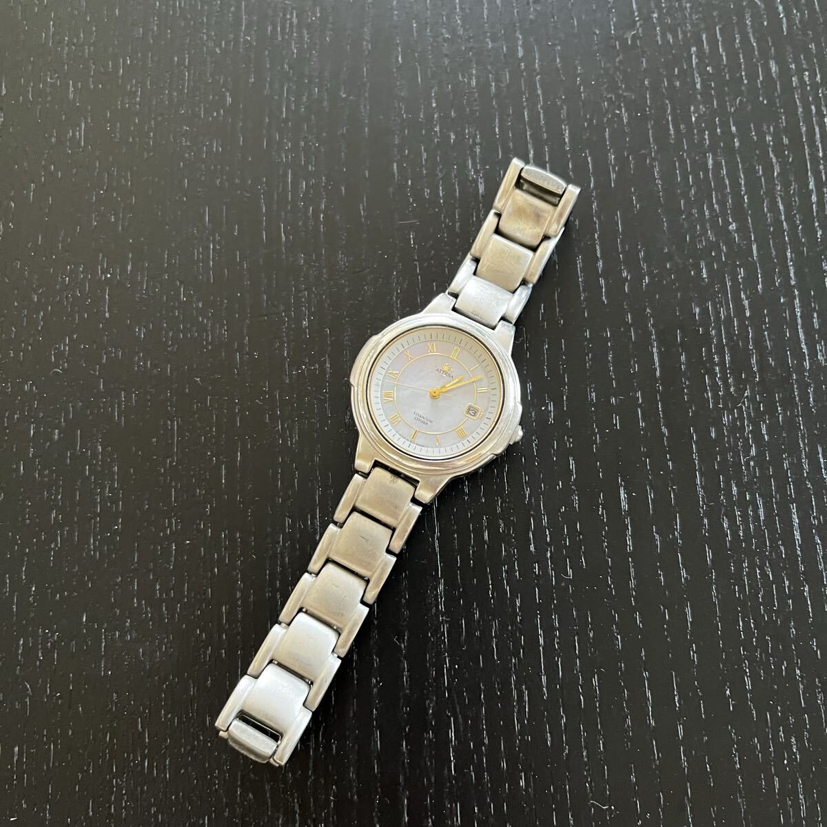 ☆⑪CITIZEN ATTESA シチズン アテッサ チタン Eco-Drive 腕時計 クォーツ 文字盤 ゴールド 拍卖